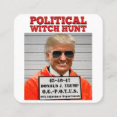 Politieke Witch Hunt van Donald Trump Vierkante Visitekaartje (Achterkant)