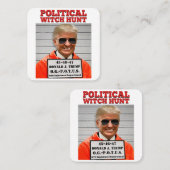 Politieke Witch Hunt van Donald Trump Vierkante Visitekaartje (Voorkant / Achterkant)
