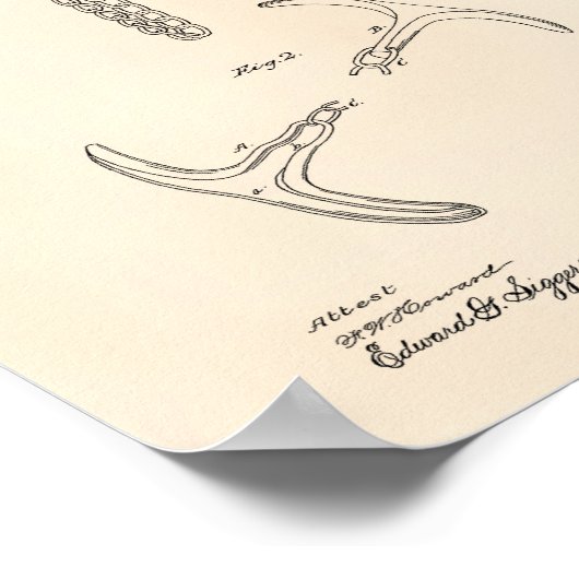 Politieketens Nippers 1884 Patent Art - Old Peper Poster (Hoek)