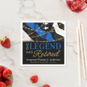 Politieleggende partij met blauwe lijn Vlaggentrei Servet (Insitu)