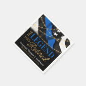 Politieleggende partij met blauwe lijn Vlaggentrei Servet (Hoek)