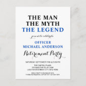 Politieleggende Thin Blue Line Retirement Party Uitnodiging Briefkaart (Voorkant)