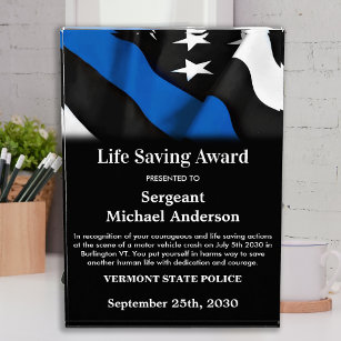 Politieleven redden persoonlijke dun blauwe lijn acryl prijs
