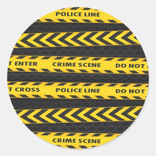 politielijn plaats delict ronde sticker (Voorkant)