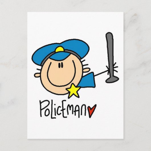 Politieman beroep briefkaart (Voorkant)