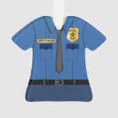 Politieman Blauwe Uniform Ornament (achterkant)