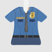 Politieman Blauwe Uniform Ornament (voorkant)