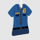 Politieman Blauwe Uniform Ornament (voorkant)