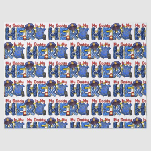 Politieman Daddy Hero Tissuepapier (Voorkant)