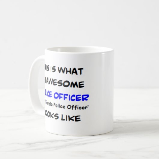 politieman die geen politieman van het vrouw is, g koffiemok (Voorkant links)