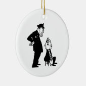 Politieman en dief keramisch ornament (Rechts)