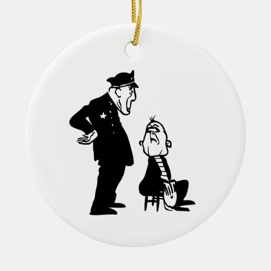Politieman en dief keramisch ornament (Voorkant)