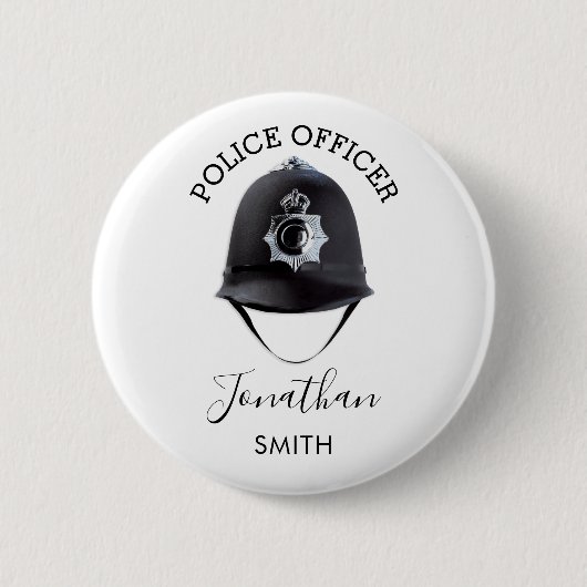 Politieman | Gepersonaliseerd Ronde Button 5,7 Cm (Voorkant)