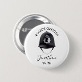 Politieman | Gepersonaliseerd Ronde Button 5,7 Cm (Voorkant /achterkant)