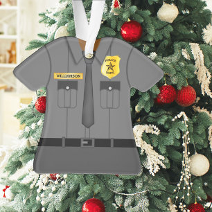 Politieman grijs uniform ornament