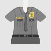 Politieman grijs uniform ornament (voorkant)