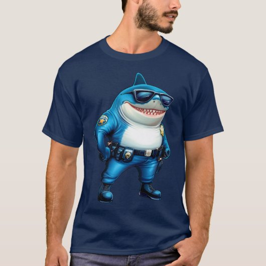 Politieman Hai T-shirt (Voorkant)