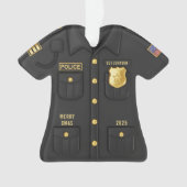 Politieman Handhaving Agent Shirt Kerstmis Ornament (voorkant)
