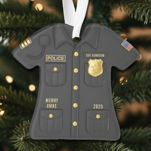 Politieman Handhaving Agent Shirt Kerstmis Ornament