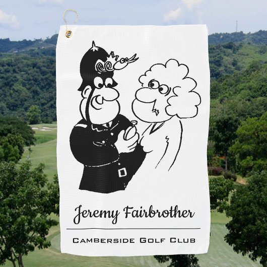 Politieman heeft een Koekoeksklok Helm Golfhanddoek
