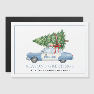 Politieman Kerstboom Auto Magnetische Kaart Uitnodiging