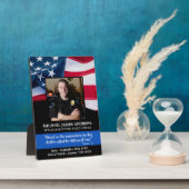 Politieman Memorial Wetshandhaving VS-vlag Fotoplaat (Zijkant)
