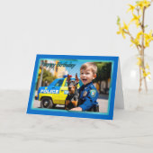 Politieman met Doberman Boy's Birthday Kaart (Gele Bloem)