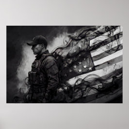 Politieman Patriottische Wetshandhaving Tribuut Poster
