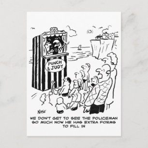 Politieman Punch & Judy-grap Briefkaart