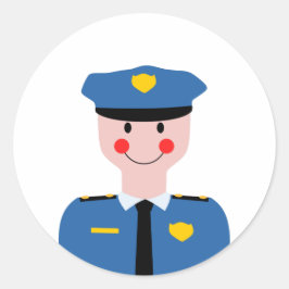 politieman ronde sticker
