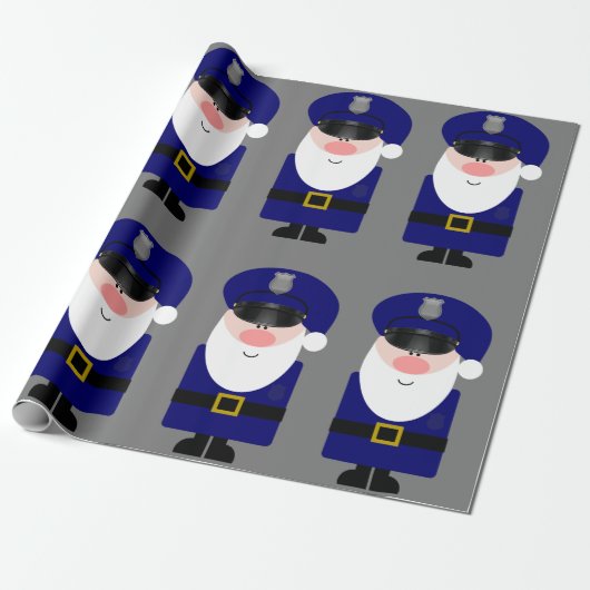 politieman Santa Cadeaupapier (Uitgerold)