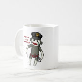 Politieman Sock Monkey Koffiemok (Voorkant links)