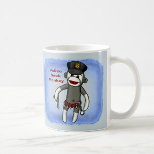 Politieman Sock Monkey Mok