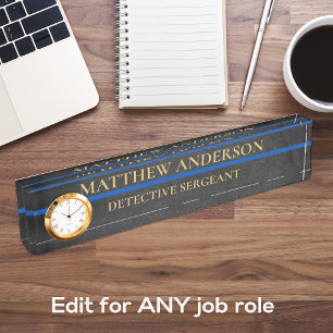 Politieman Thin Blue Line Klok Naambordje