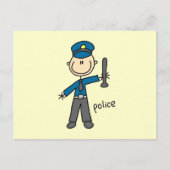 politieman-toets briefkaart (Voorkant)