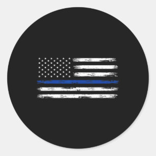 Politieman VS Verenigde Staten Amerikaanse Vlag Du Ronde Sticker