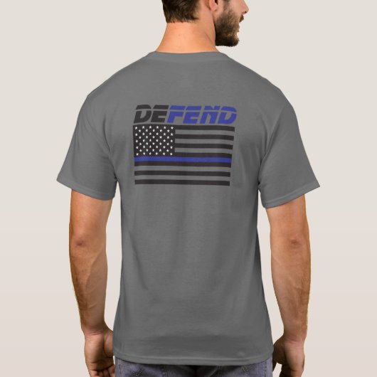 Politiemanne, Blue-Line Flag T-shirt (Achterkant)