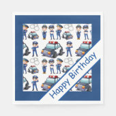 Politiemannen Verjaardag Servet (Voorkant)