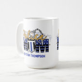 Politiemoeder persoonlijke badge Thin Blue Line Koffiemok (Voorkant links)