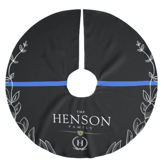Politiemonogram | Thin Blue Line Kerstmis Kerstboom Rok (Voorkant)