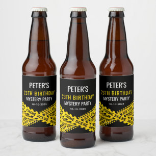 Politiemoordmysterie Verjaardagsfeest Thema Bier Etiket