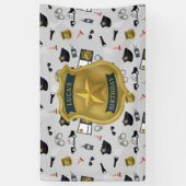 Politiemotief Politieagent Verjaardag Spandoek (Verticaal)