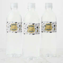Politiemotief Politieagent Verjaardag Waterfles Etiket