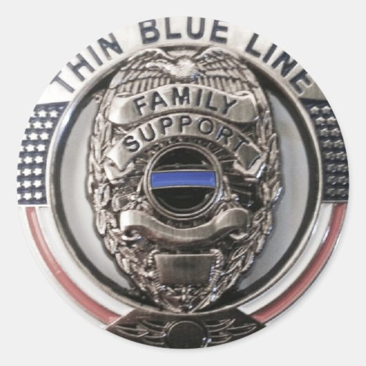 Politieondersteuning Ronde Sticker (Voorkant)