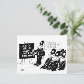 Politieopleiding Cartoon Briefkaart (Staand voorkant)