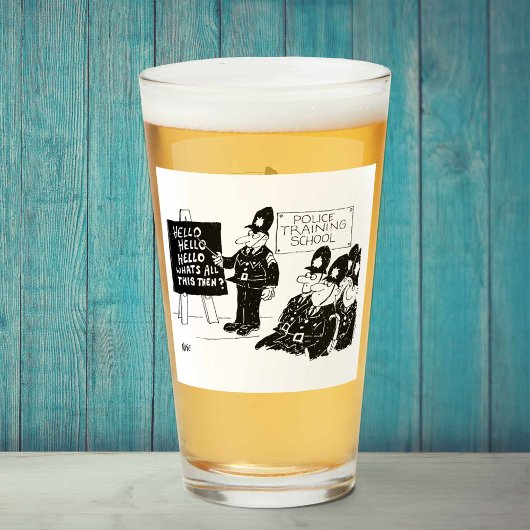 Politieopleiding Cartoon Glas