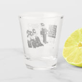 Politieopleiding Cartoon Shot Glas (Achterkant)