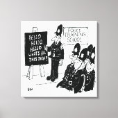 Politieopleiding. Grappig Cartoon Illustratie Canvas Afdruk (Voorkant)