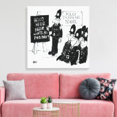 Politieopleiding. Grappig Cartoon Illustratie Canvas Afdruk (Insitu (Woonkamer))