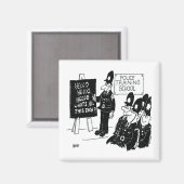 Politieopleiding. Grappig Cartoon Illustratie Magneet (Voorkant / Achterkant)